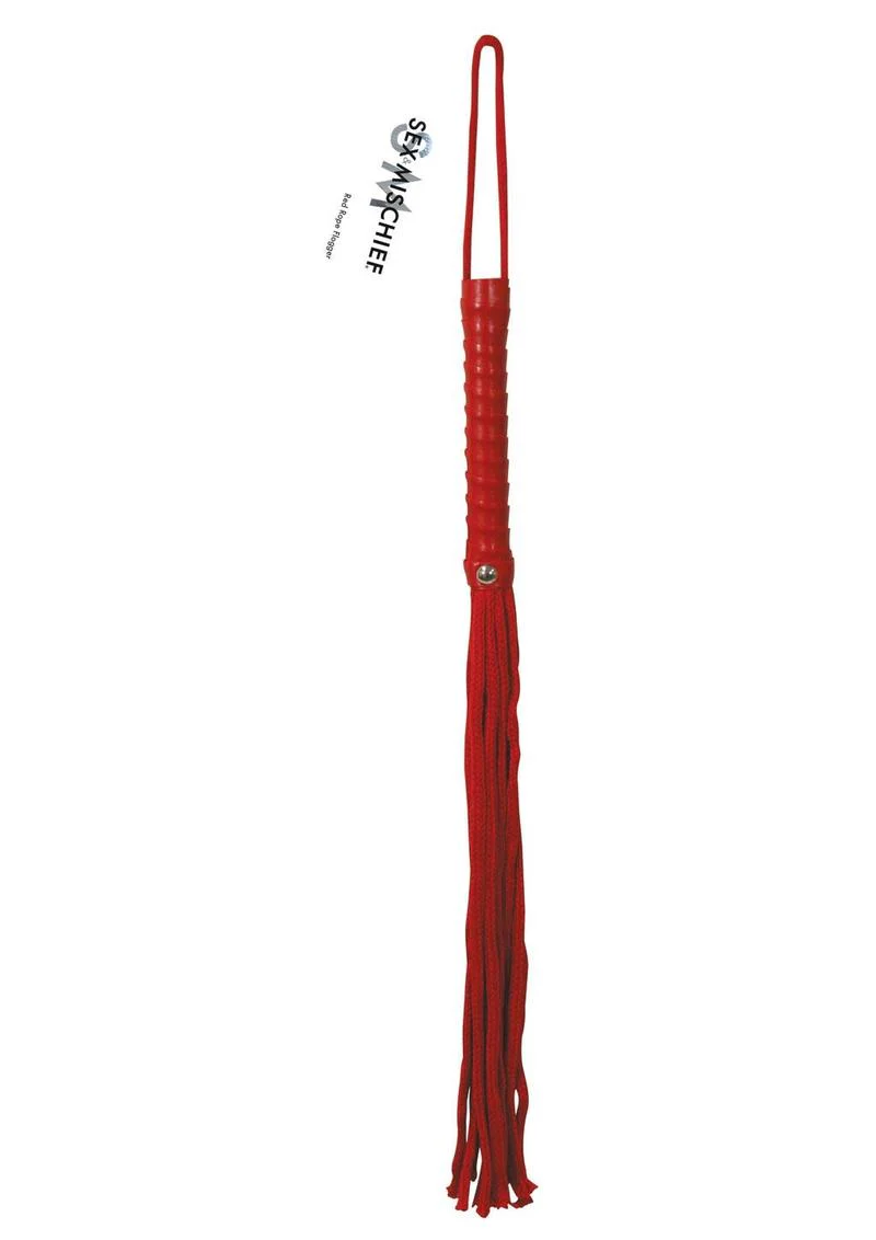 Sex and Mischief Red Rope Flogger - Image 3