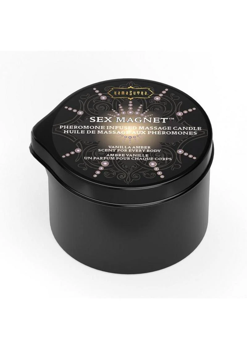 Sex Magnet Pheromone Massage Candle with Pour Spout - Small - Vanilla/Amber