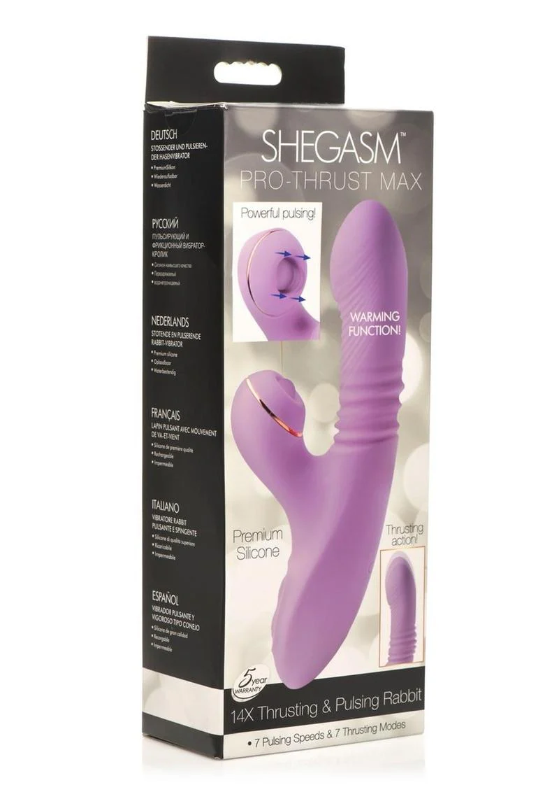 Shegasm Pro-Thrust Max Rechargeable Silicone Thrusting and Pulsing Rabbit - Image 4