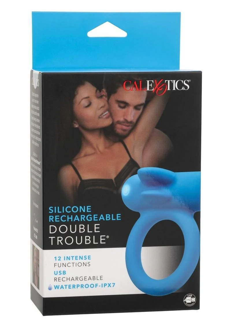 Silicone Rechargeable Double Trouble Cock Ring - Image 2