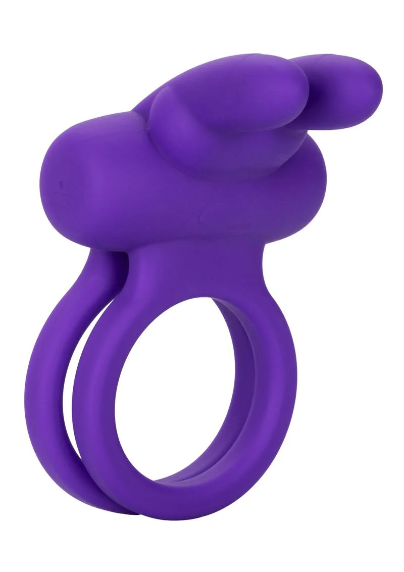Silicone Rechargeable Dual Rockin Rabbit Multi Speed Cockring Waterproof - Image 2
