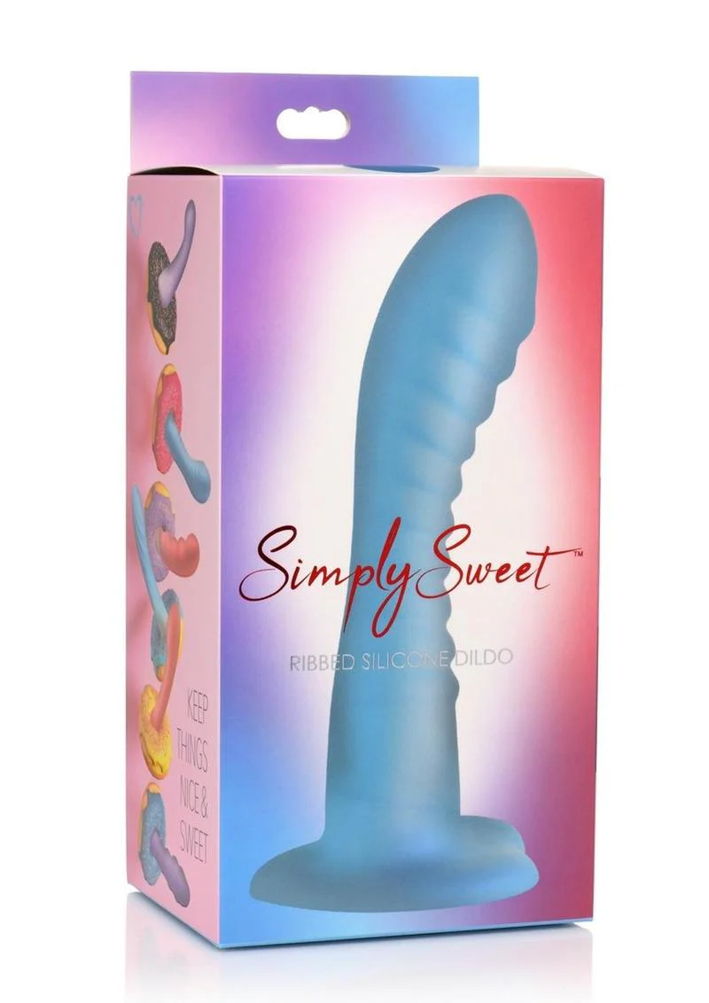 Simply Sweet Ribbed Silicone Dildo - Image 4