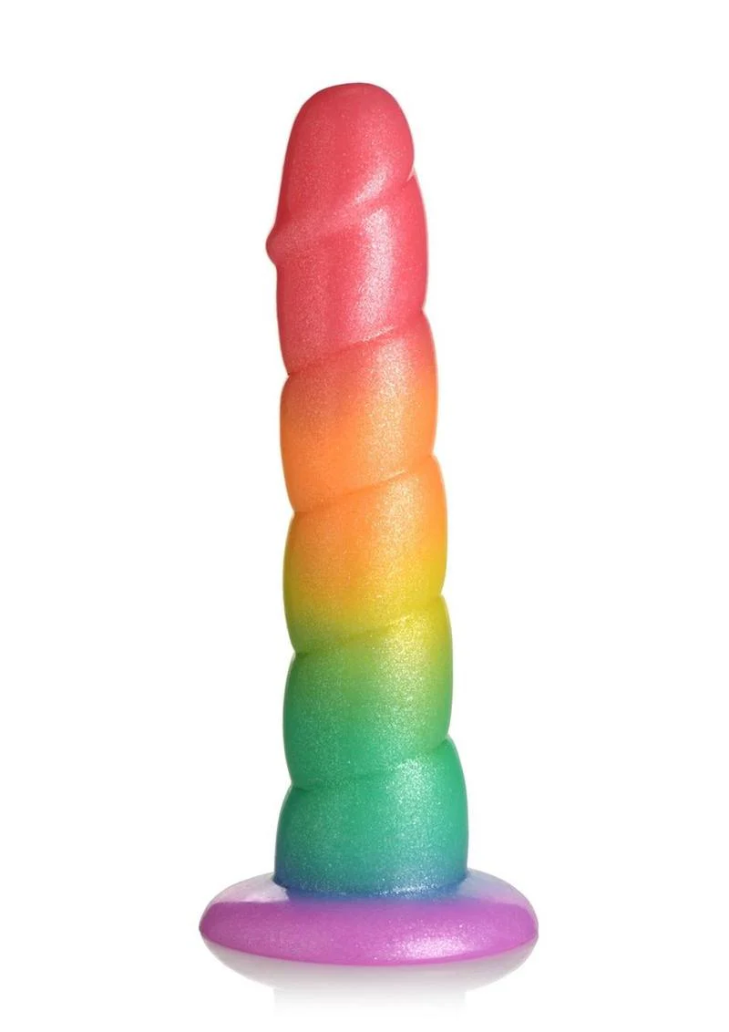 Simply Sweet Swirl Silicone Rainbow Dildo - Image 3
