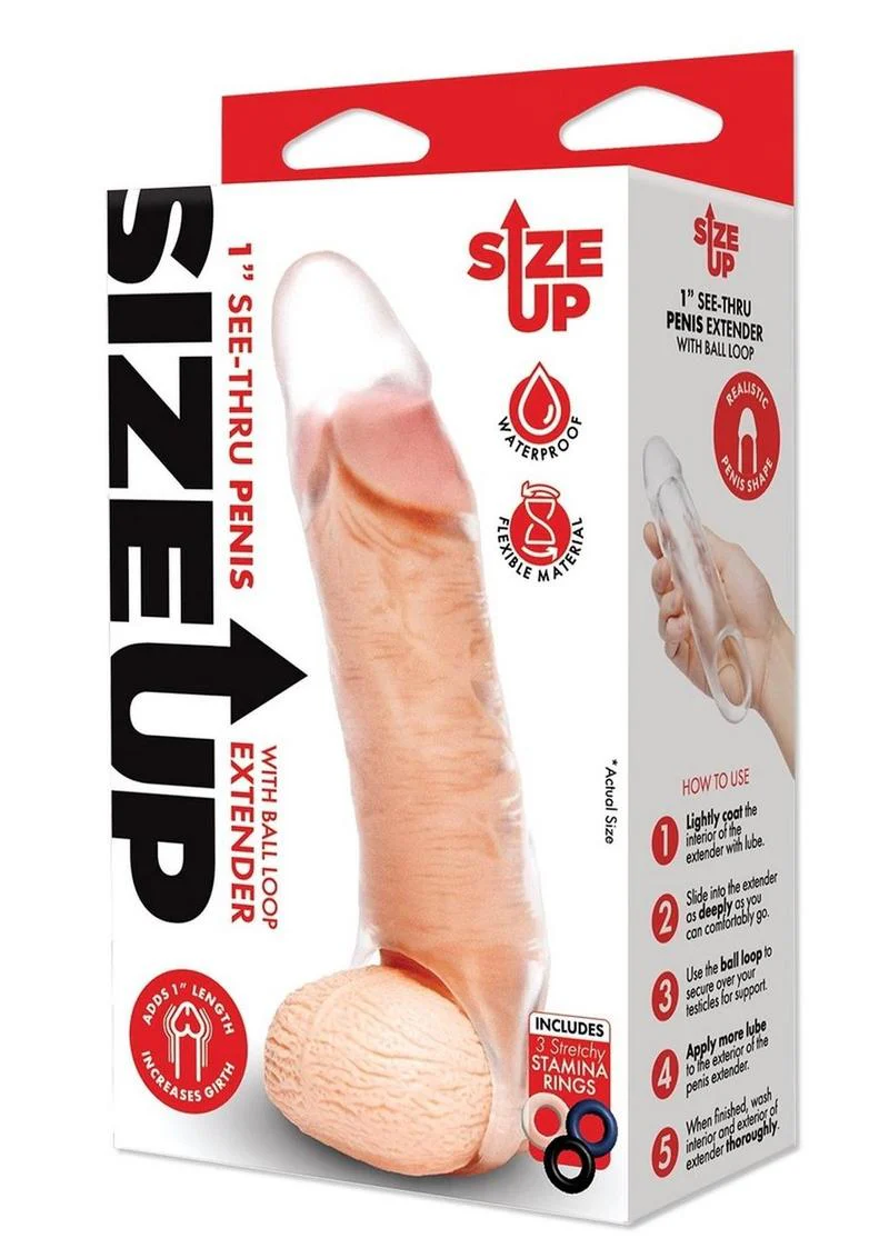 Size Up Classic Clear View Penis Extender with Ball Loop - Image 4