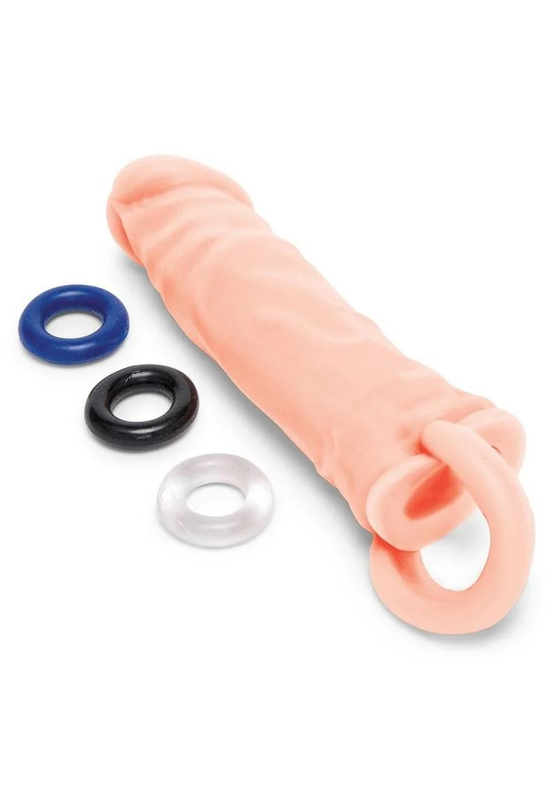 Size Up Silicone Realistic Penis Extender with Ball Loop - Image 4