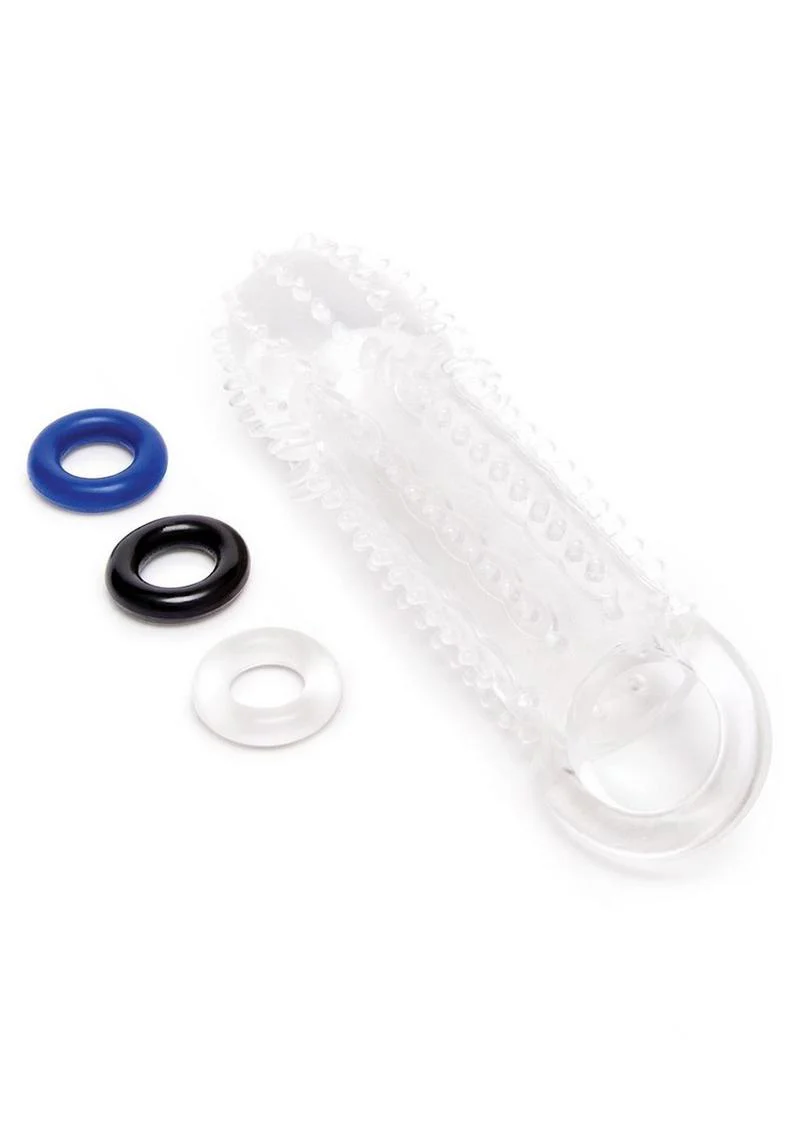 Size Up Texured Clear View Penis Extender with Ball Loop - Image 2