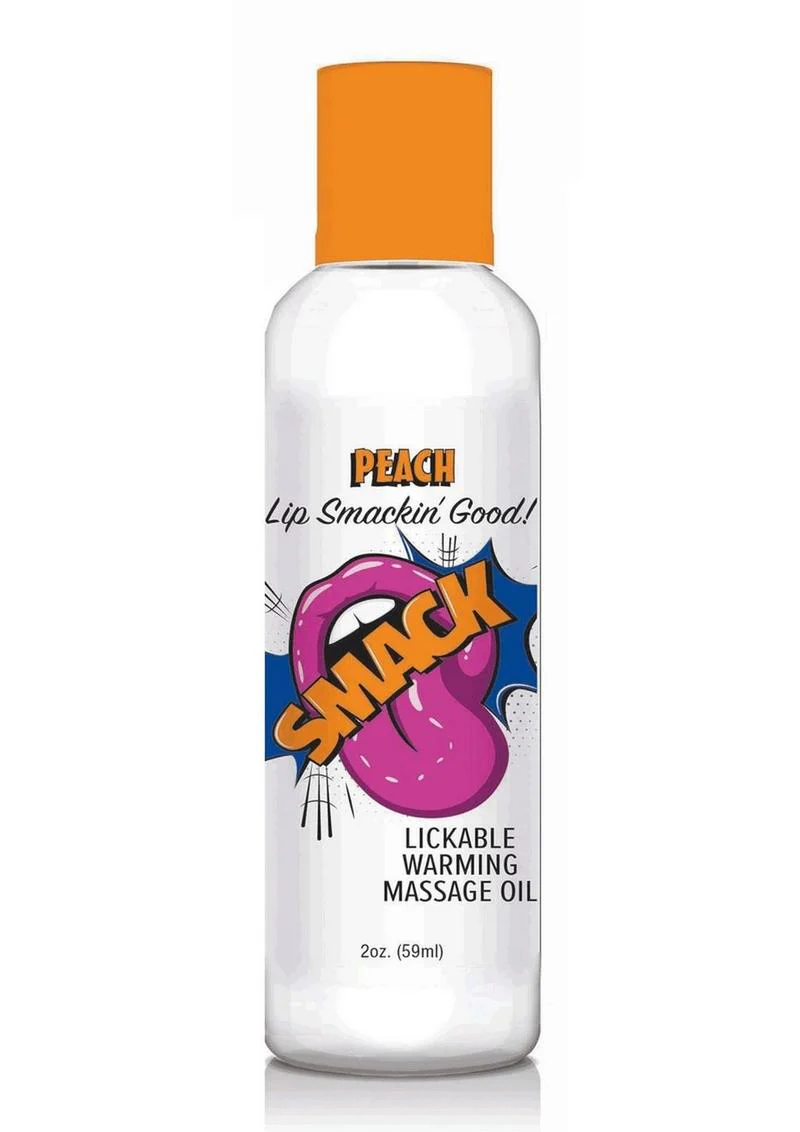 Smack Lickable Massage Oil 2oz - Peach - Image 2