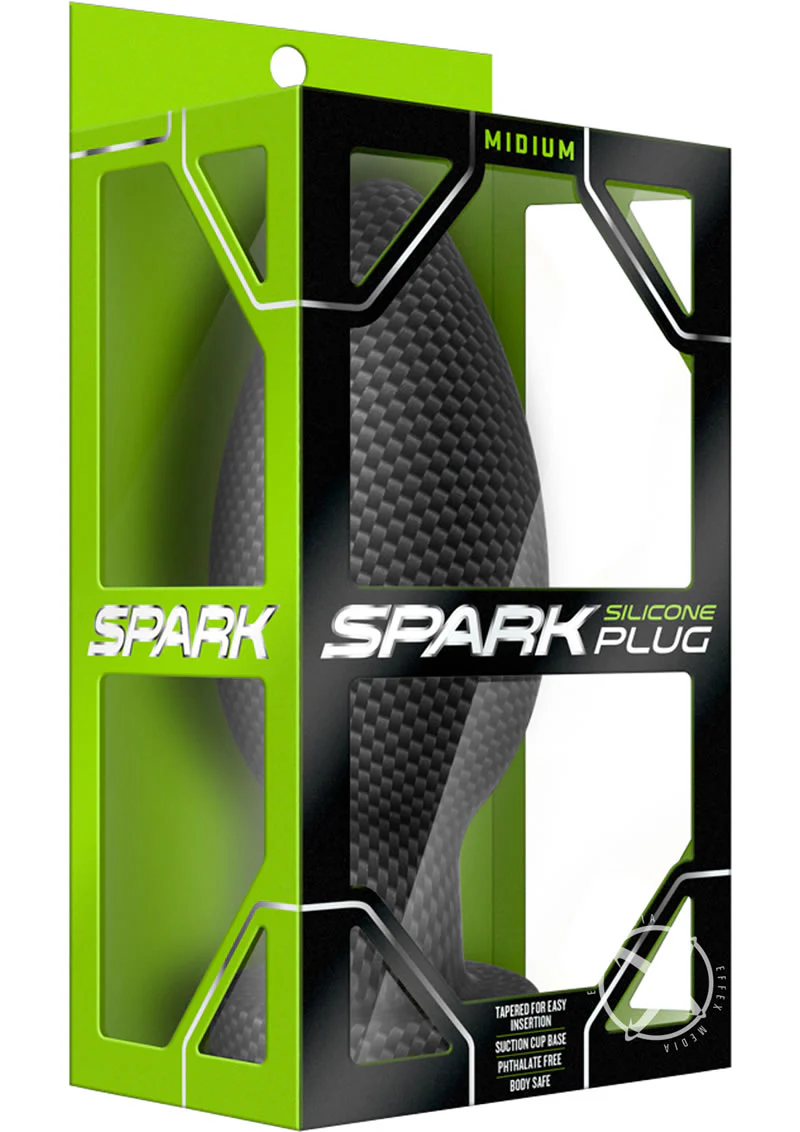 Spark Silicone Butt Plug - Medium - Carbon Fiber - Image 2