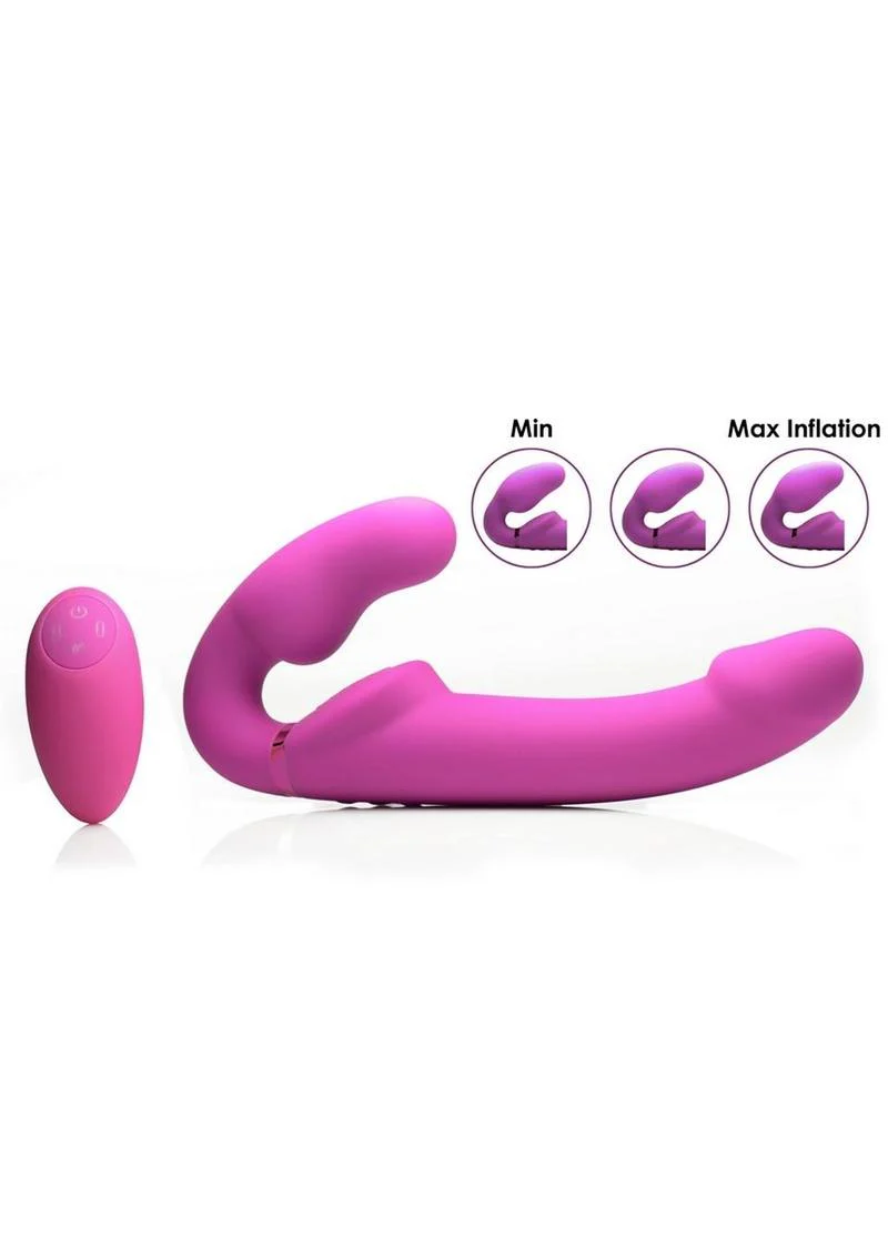 Strap U Evoke Ergo Fit Inflatable and Vibrating Silicone Strapless Strap-On with Remote Control - Image 3