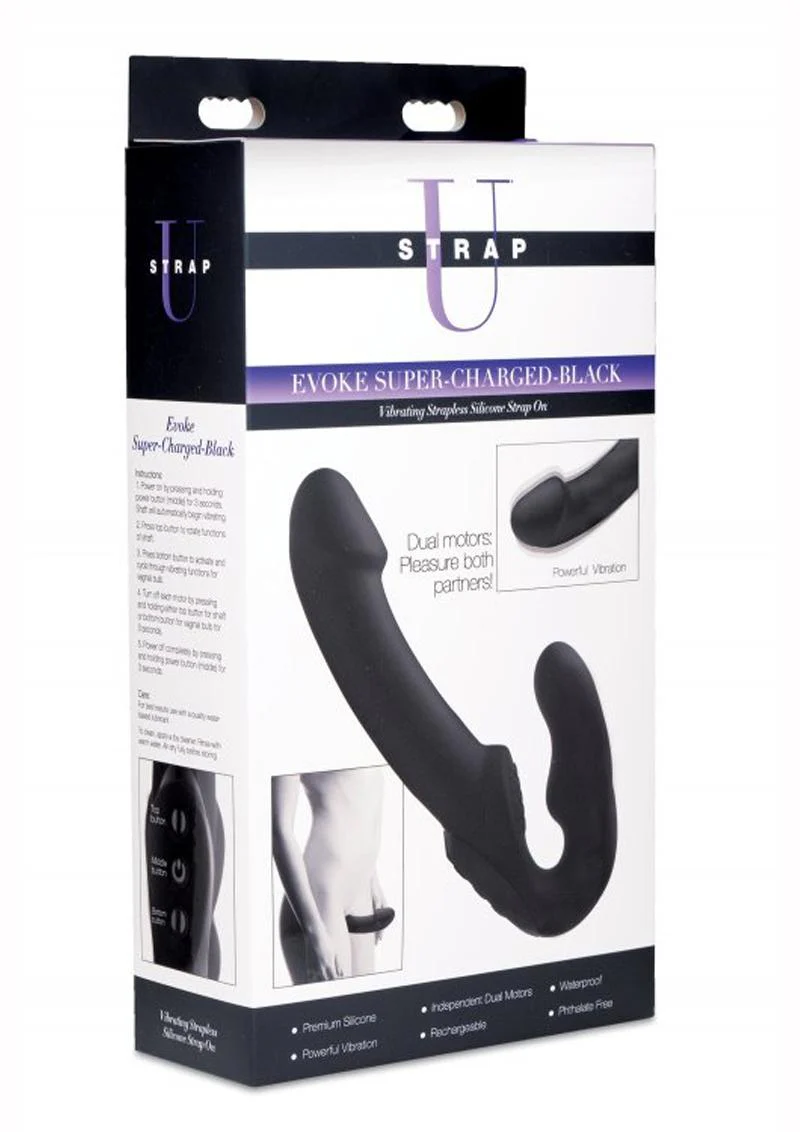 Strap U Evoke Super Charged Rechargeable Silicone Vibrating Strapless Strap-On - Image 2