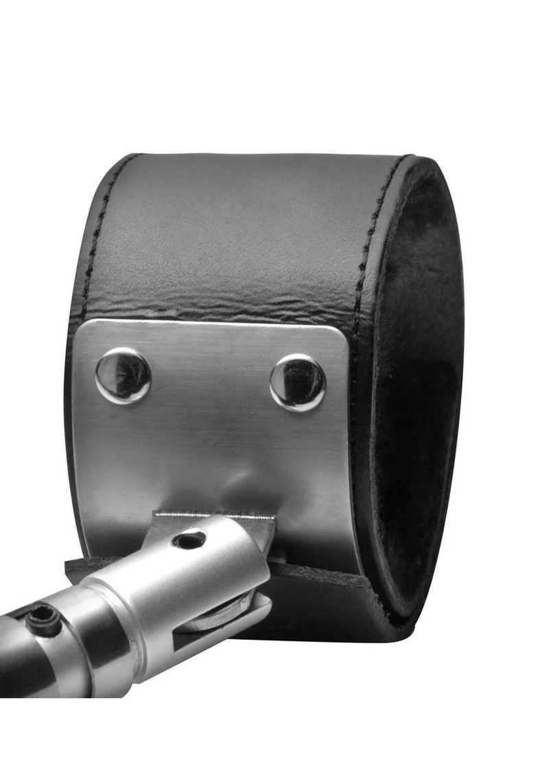 Strict Leather Adjustable Swiveling Spreader Bar with Leather Cuffs - Image 4