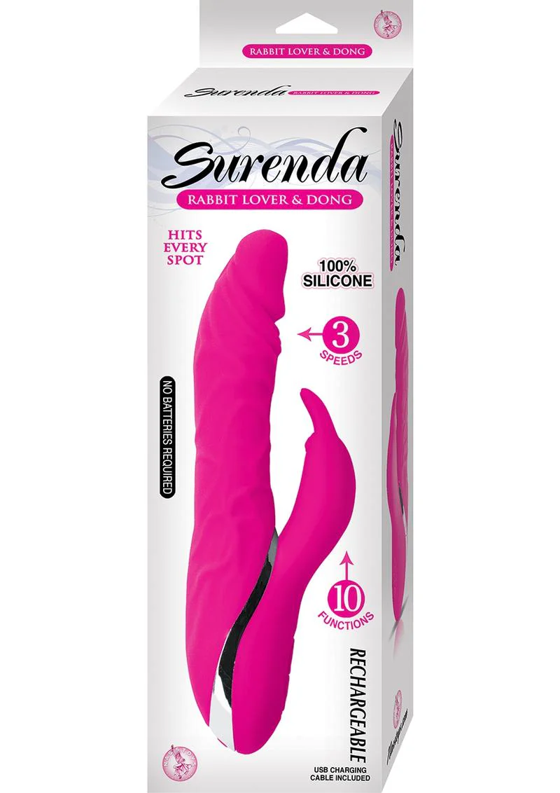 Surenda Rabbit Lover and Dildo Rechargeable Silicone Vibrator - Image 3
