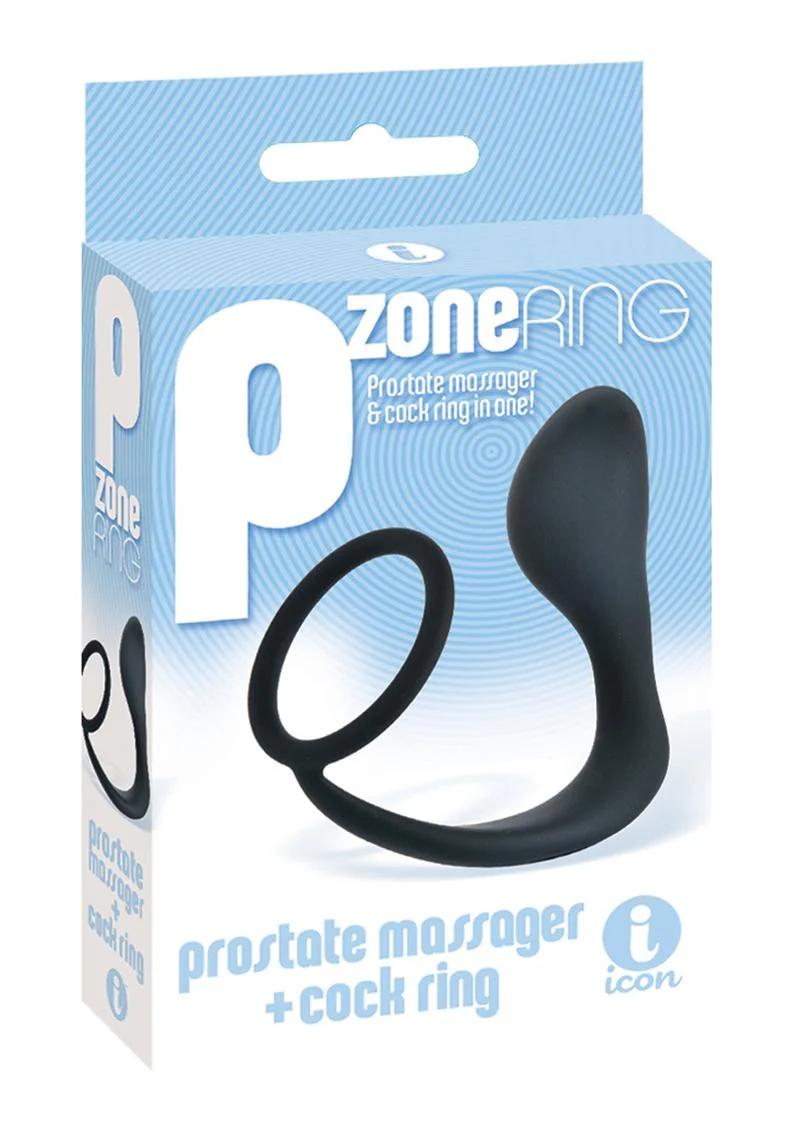 The 9's - P Zone Silicone Prostate Massager and Cock Ring - Image 2