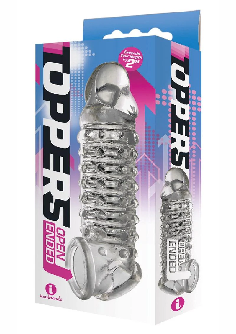 The 9's - Toppers Open Ended, Ribbed and Nubbed Penis Extender - Image 2