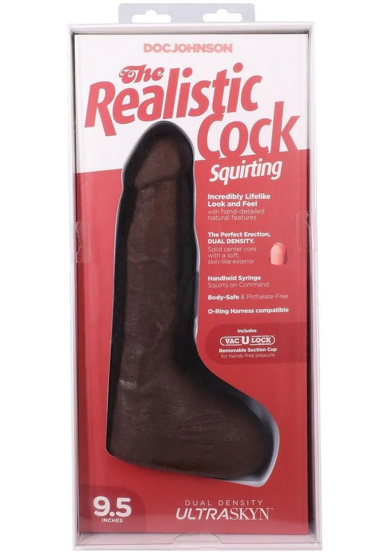 The Realistic Cock with Balls Ultraskyn Squirting with Removable Vac-U-Lock Suction Cup - Image 7