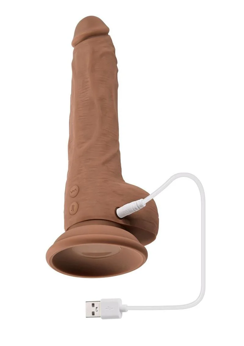Thrust In Me Rechargeable Silicone Thrusting Vibrating Realistic Dong with Remote Control - Image 4