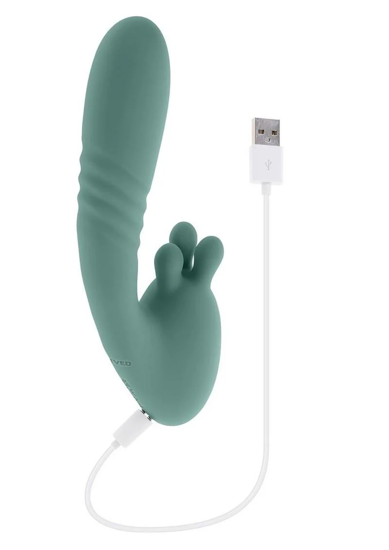 Thrust Into Ecstasy Rechargeable Silicone Dual Vibrator - Image 2