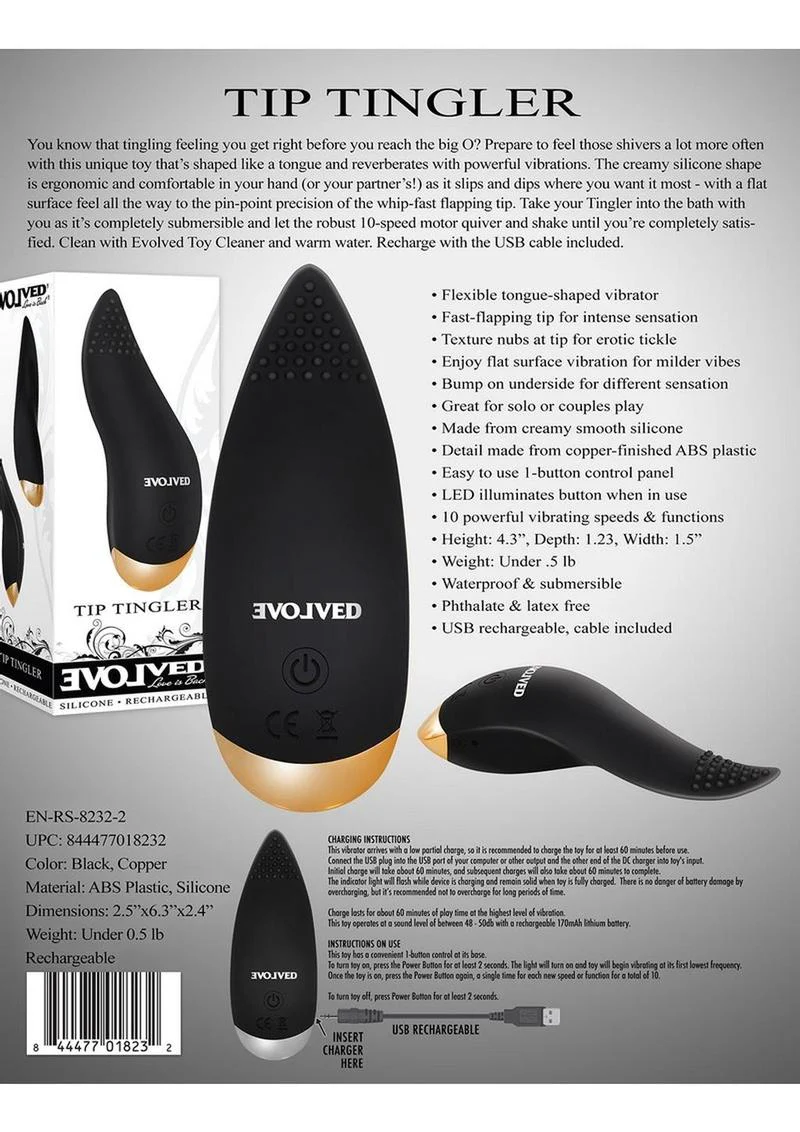 Tip Tingler Silicone Rechargeable Tongue Shape Vibrator - Image 3