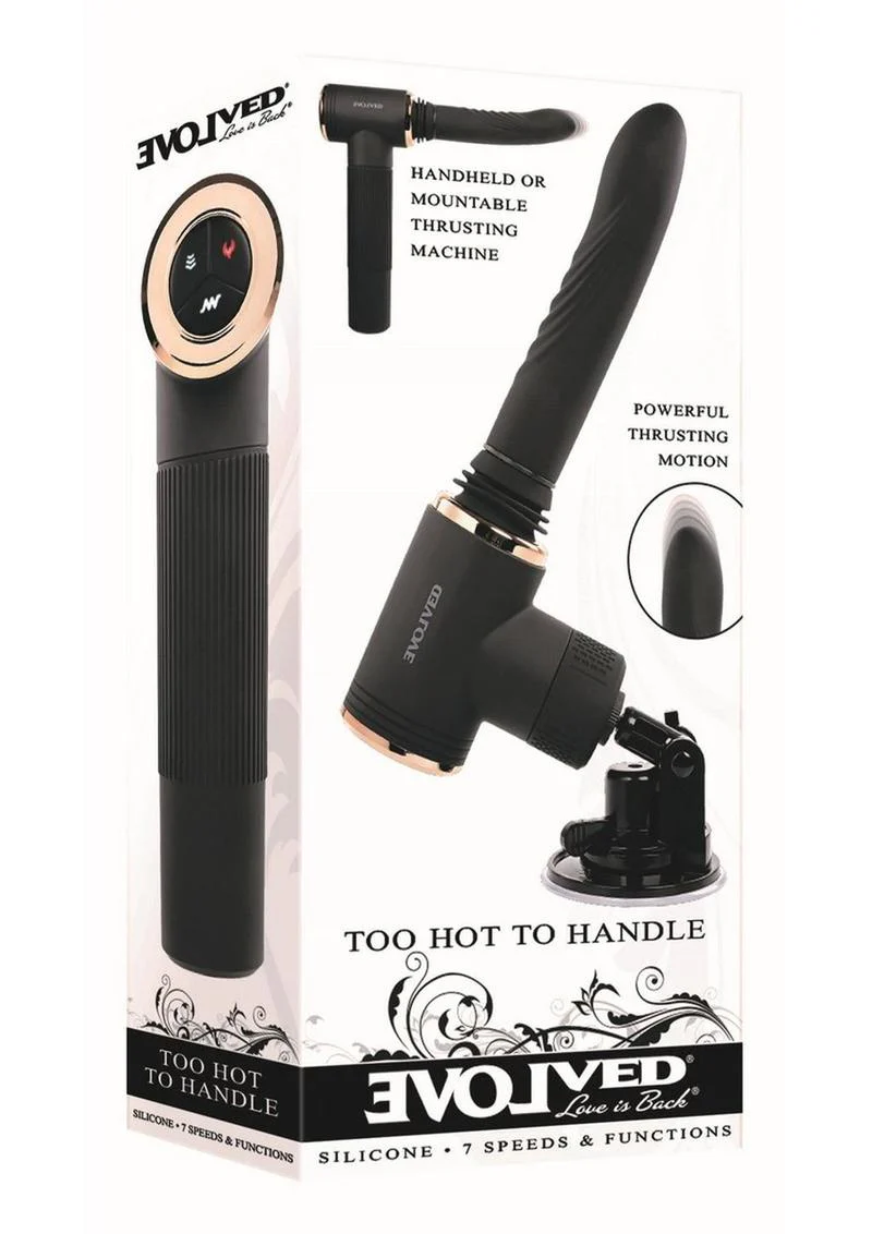 Too Hot to Handle Rechargeable Silicone Thrusting Vibrator with Suction Cup - Image 3
