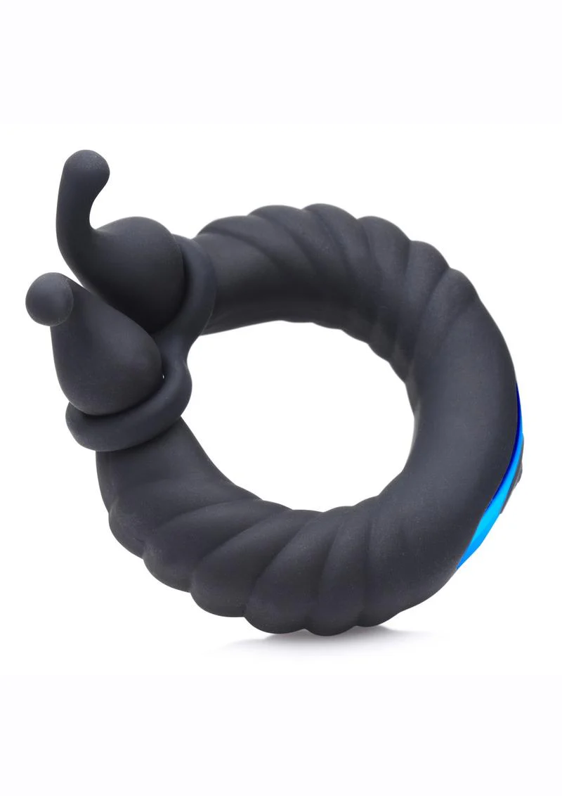 Trinity Men 10x Cock Cobra Dual Stimulating Rechargeable Silicone Cock Ring - Image 2
