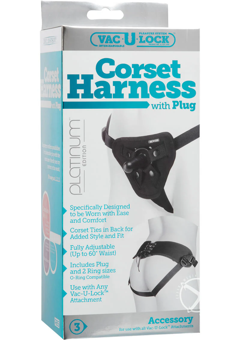 Vac-U-Lock Platinum Corset Harness with Plug - Image 4