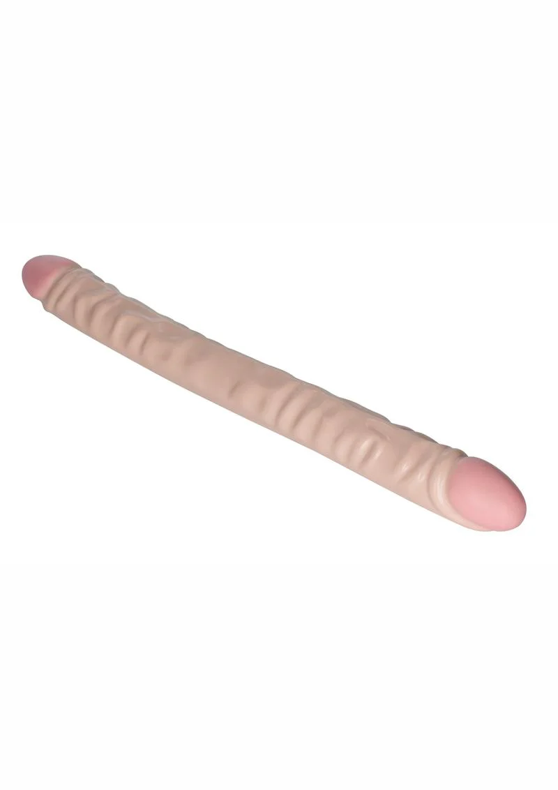 Vanilla Duo Veined Double Dildo - Image 2