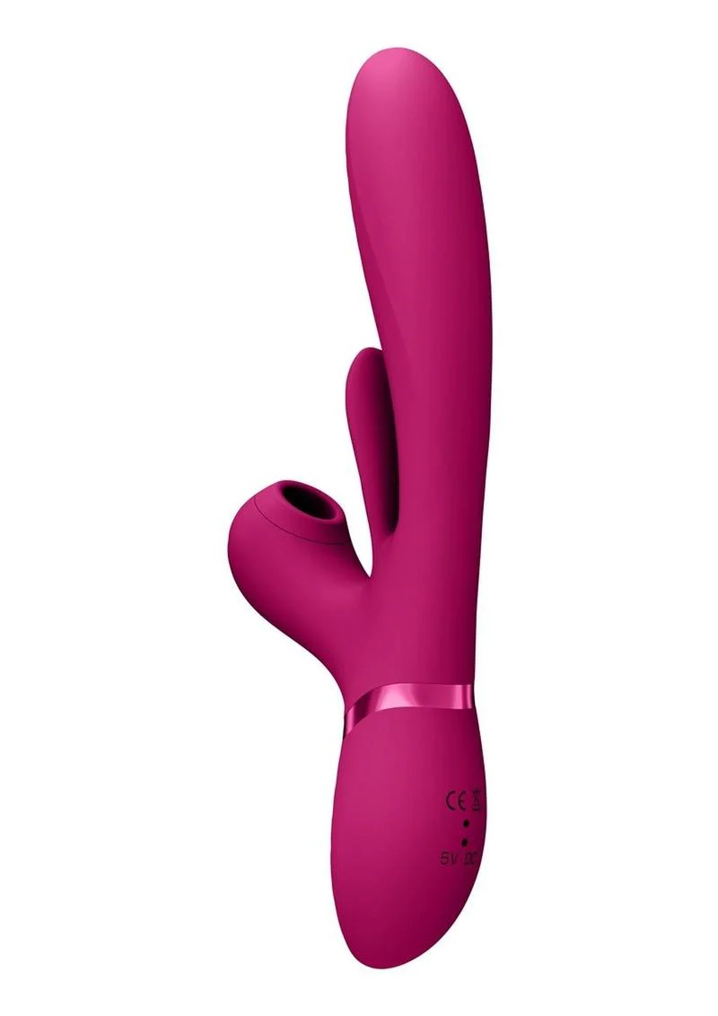 Vive Ena Rechargeable Silicone Triple Motor Thrusting G-Spot with Flapper and Air Wave Clit Stimulation Vibrator - Image 5