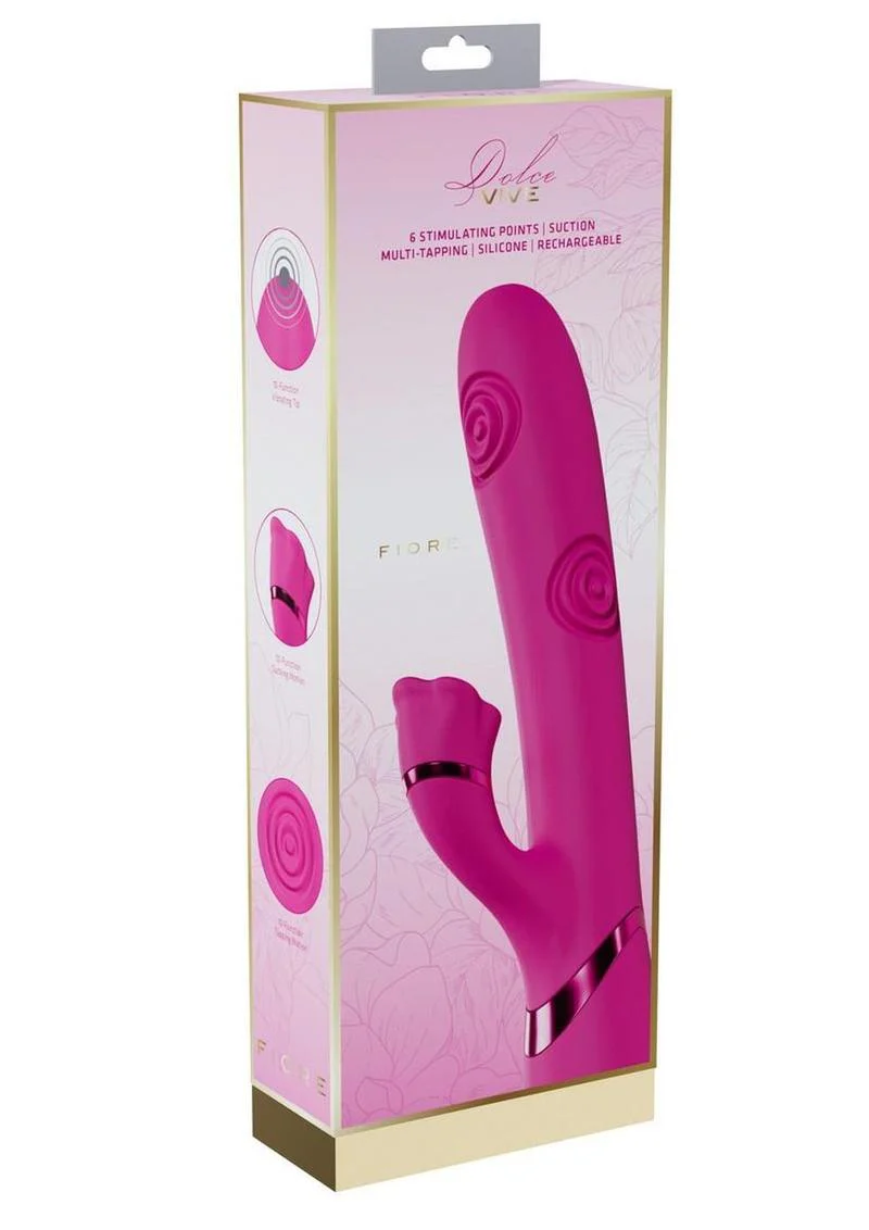 Vive Fiore Silicone Rechargeable Triple Motor G-Spot Air Wave Vibrating and Tapping Flared Clit Stimulator - Image 10