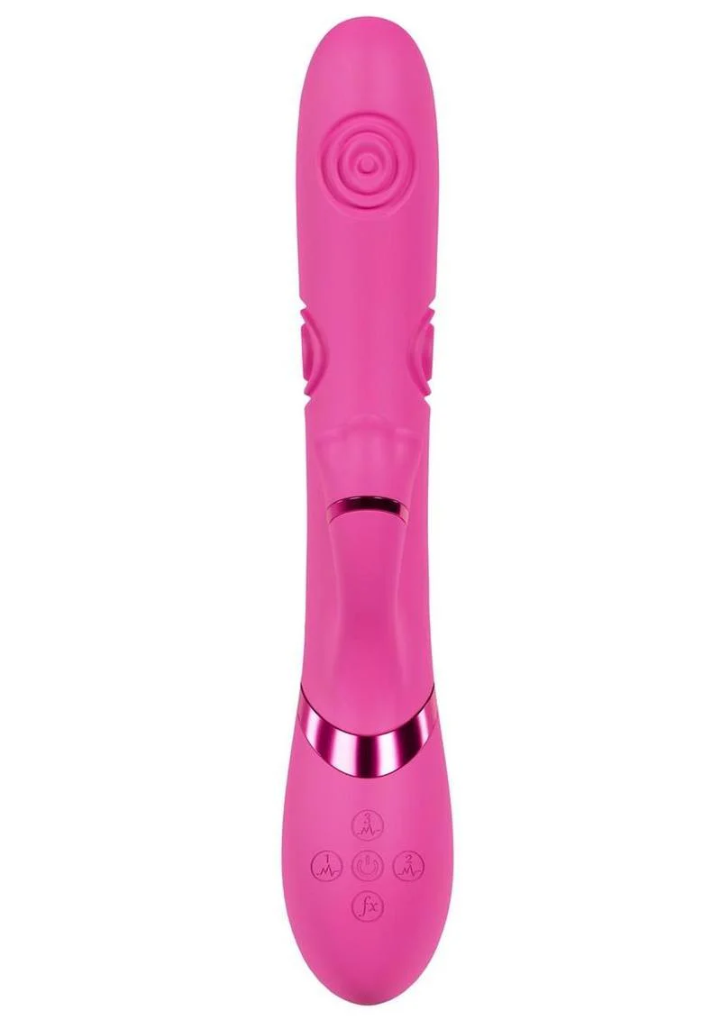 Vive Fiore Silicone Rechargeable Triple Motor G-Spot Air Wave Vibrating and Tapping Flared Clit Stimulator - Image 11