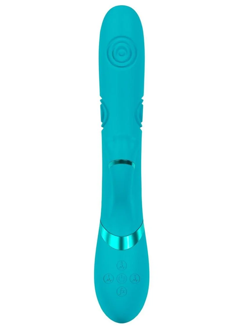 Vive Fiore Silicone Rechargeable Triple Motor G-Spot Air Wave Vibrating and Tapping Flared Clit Stimulator - Image 3