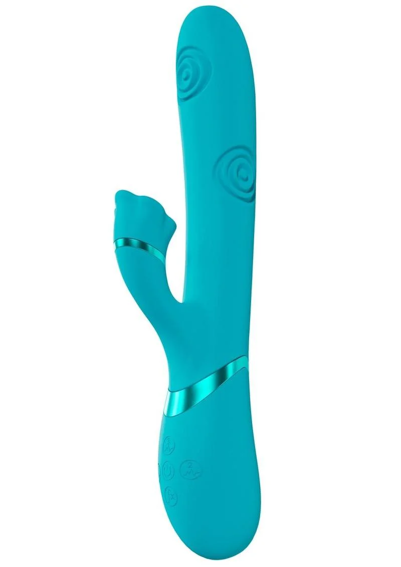 Vive Fiore Silicone Rechargeable Triple Motor G-Spot Air Wave Vibrating and Tapping Flared Clit Stimulator - Image 4