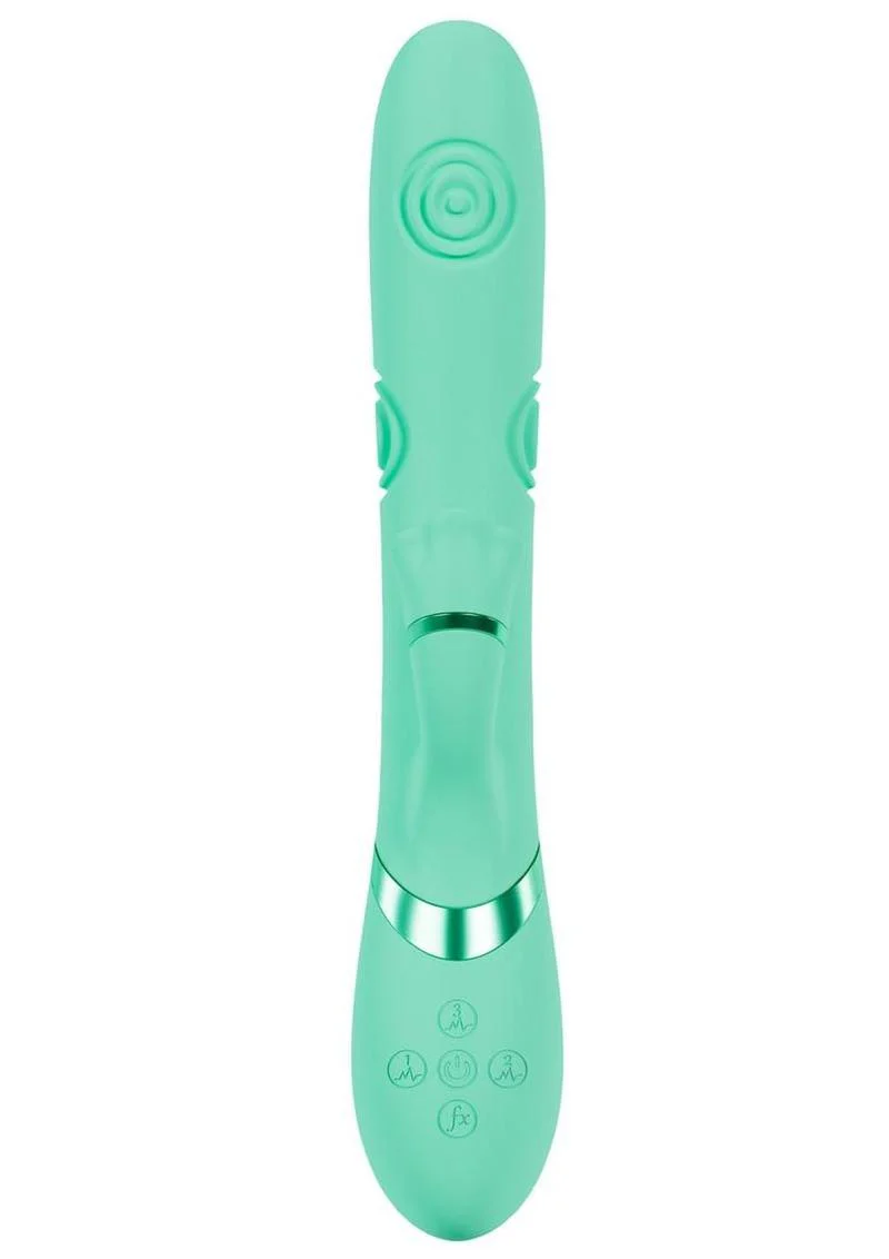 Vive Fiore Silicone Rechargeable Triple Motor G-Spot Air Wave Vibrating and Tapping Flared Clit Stimulator - Image 7