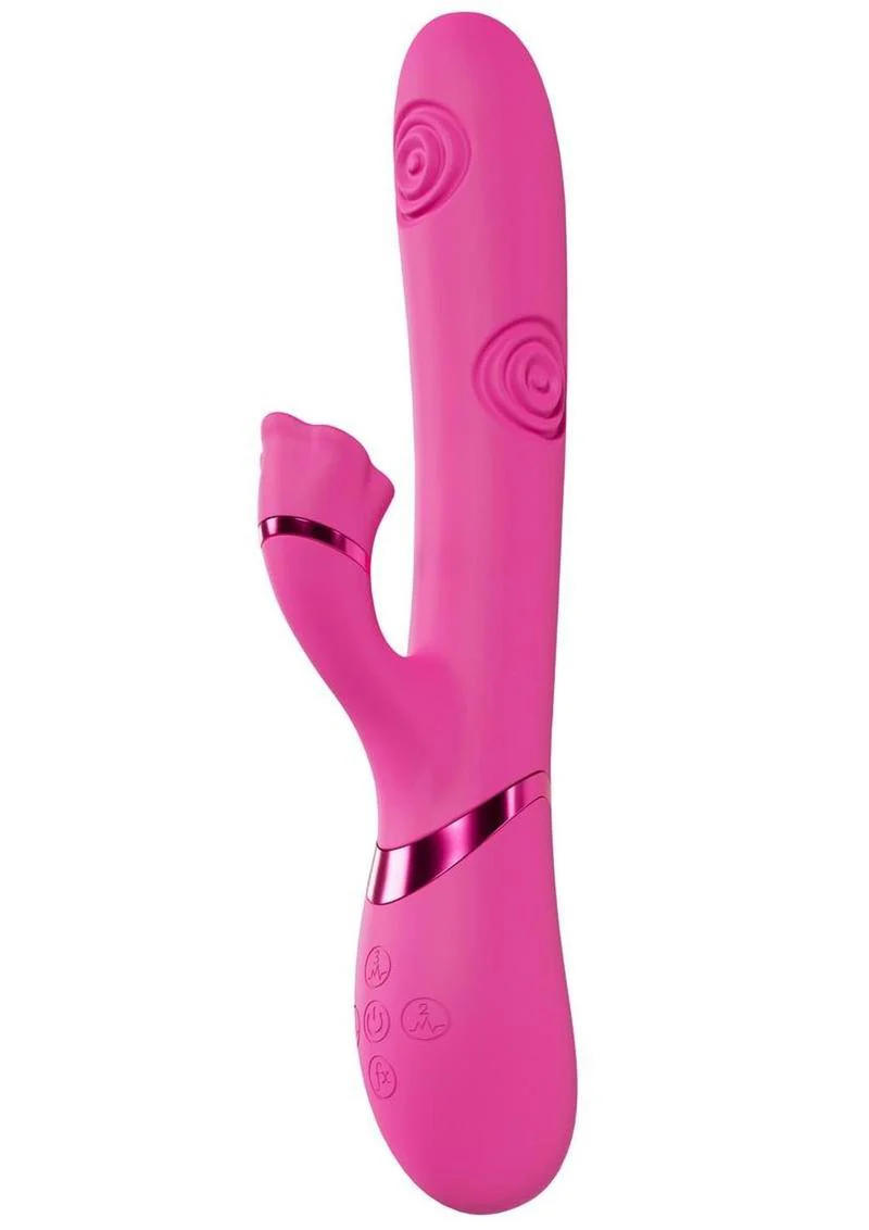 Vive Fiore Silicone Rechargeable Triple Motor G-Spot Air Wave Vibrating and Tapping Flared Clit Stimulator - Image 9