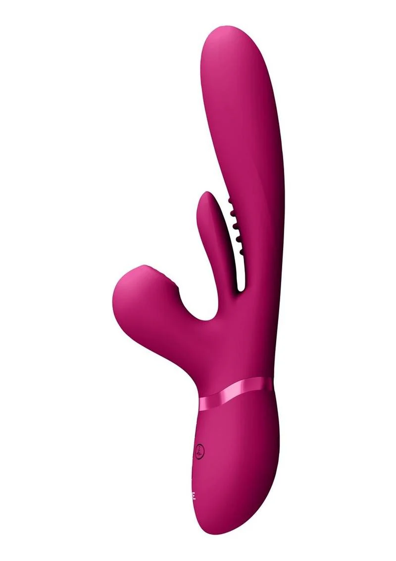 Vive Kura Rechargeable Silicone Triple Motor Thrusting G-Spot with Flapper and Air Wave Clit Stimulation Vibrator - Image 5