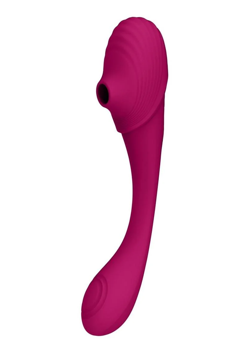 Vive Mirai Rechargeable Silicone Dual Motor Double Ended Bendable Pulse and Air Wave Vibrator - Image 5