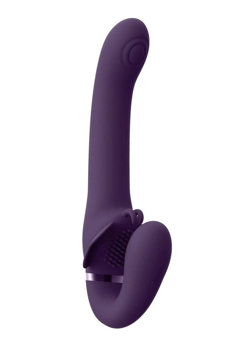 Vive Satu Rechargeable Silicone Pulse Wave and Vibrating Strapless Strap-On - Image 7