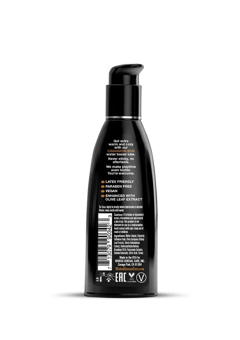 Wicked Aqua Water Based Flavored Lubricant Cinnamon Bun - Image 2