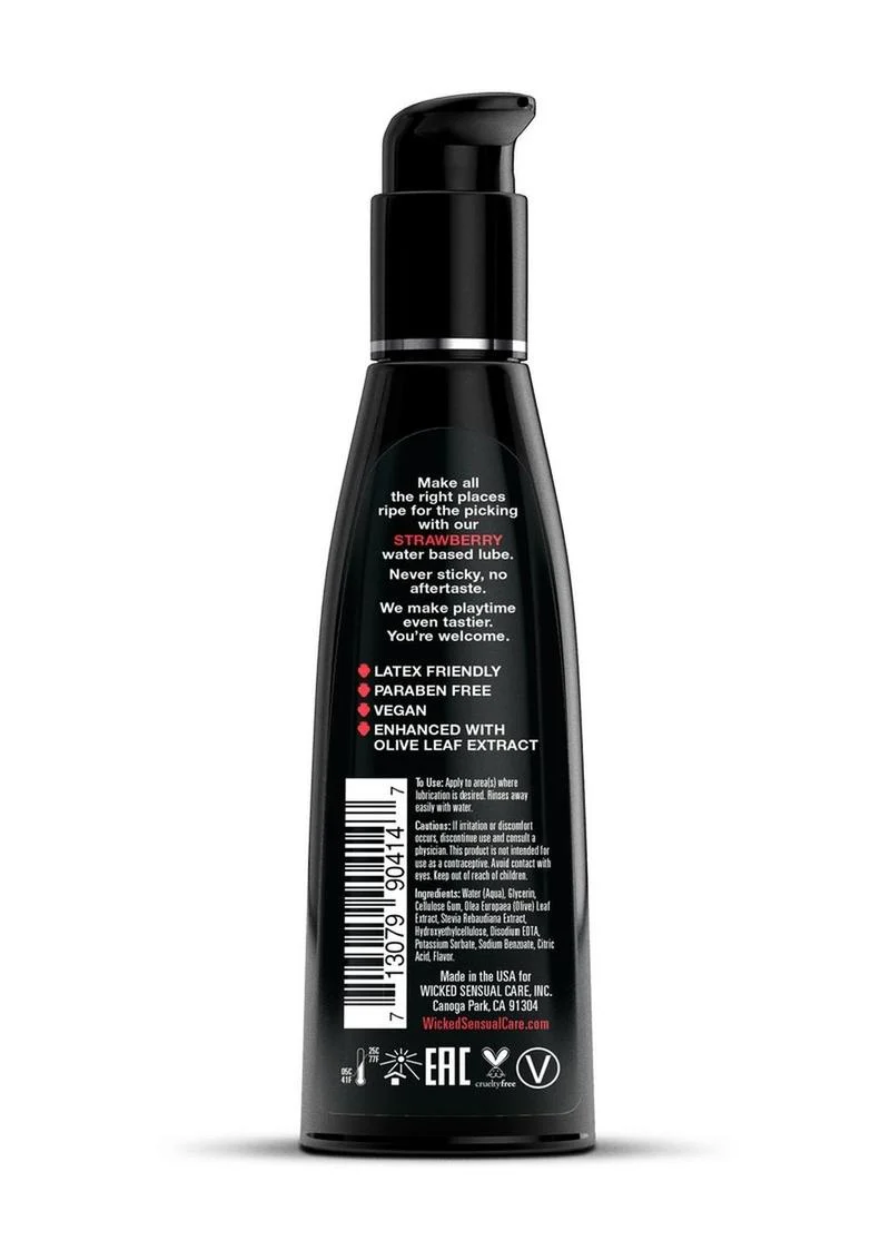 Wicked Aqua Water Based Flavored Lubricant Strawberry - Image 5