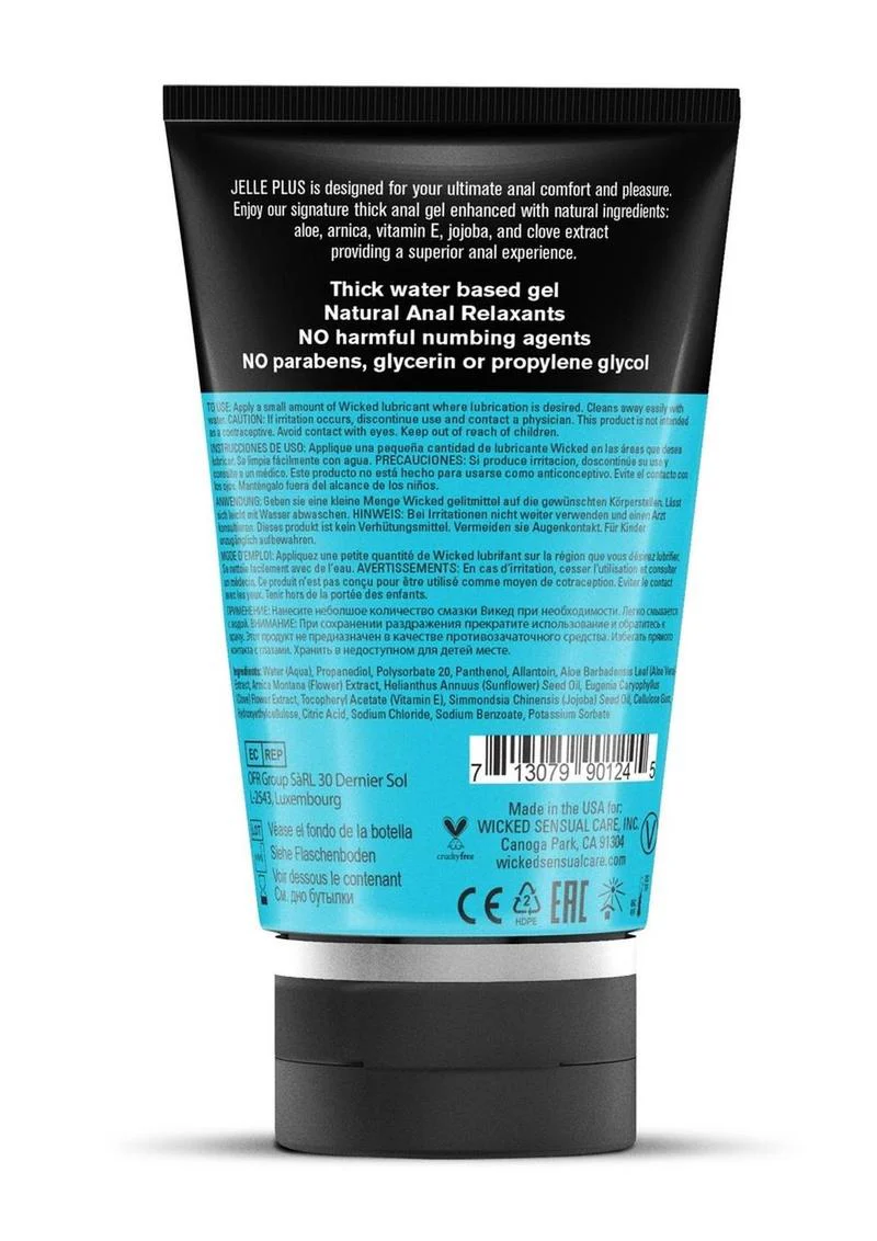 Wicked Jelle Plus Water Based Anal Lubricant with Relaxants - Image 3