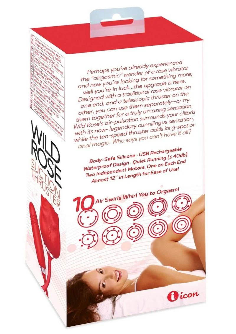 Wild Rose and Thruster Rechargeable Silicone Clitoral Stimulator with Suction - Image 3