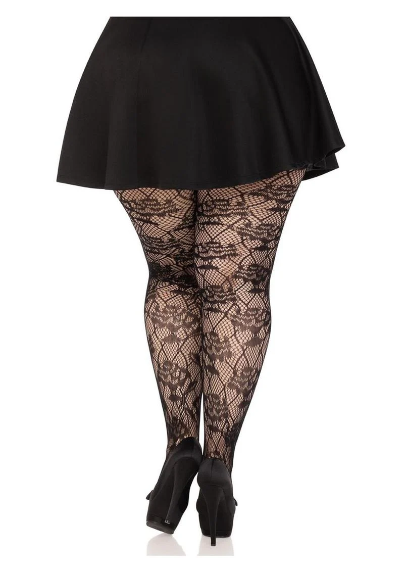 Wild Rose Net Tights - 1x-2x - Image 2
