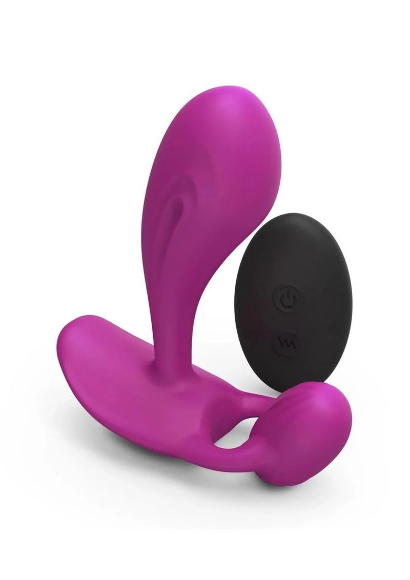Witty Rechargeable Silicone Vibrator with Clitoral Stimulator - Sweet Orchid - Image 3