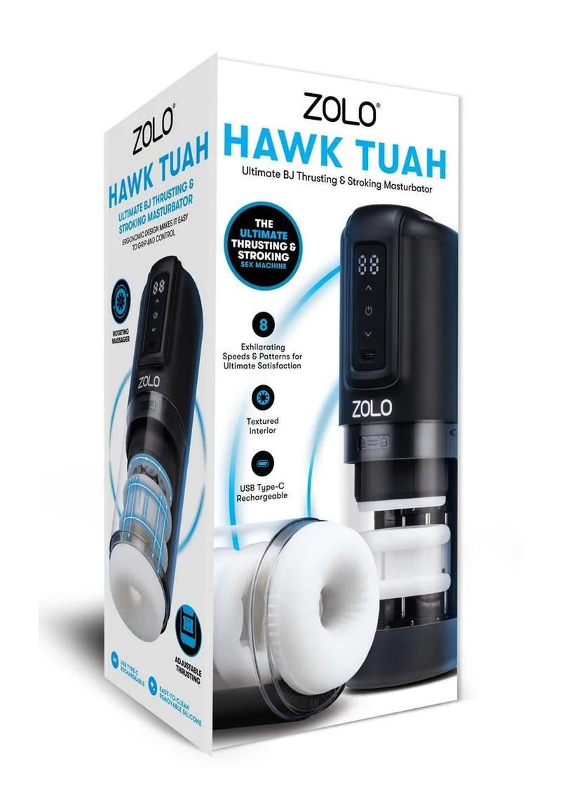 ZOLO Hawk Tuah Ultimate BJ Thrusting Rechargeable Masturbator - Image 3